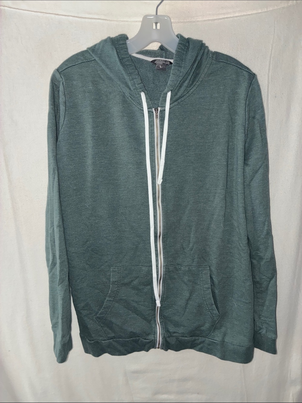 Eddie Bauer Green Zip-Front Hooded Sweatshirt